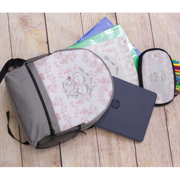 Wedding People Large Backpack - Gray - With Stuff