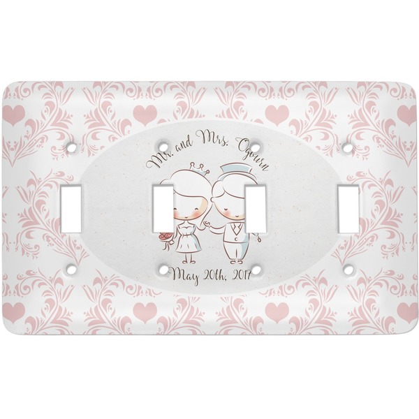 Custom Wedding People Light Switch Cover (4 Toggle Plate)