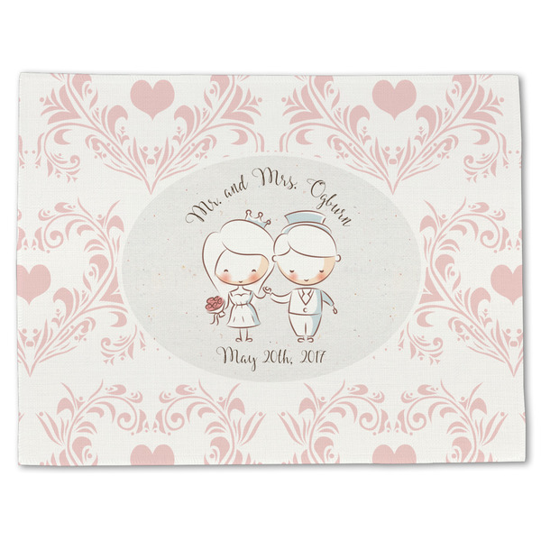 Custom Wedding People Single-Sided Linen Placemat - Single w/ Couple's Names