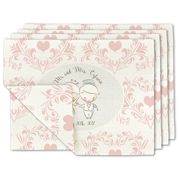 Custom Wedding People Linen Placemat w/ Couple's Names