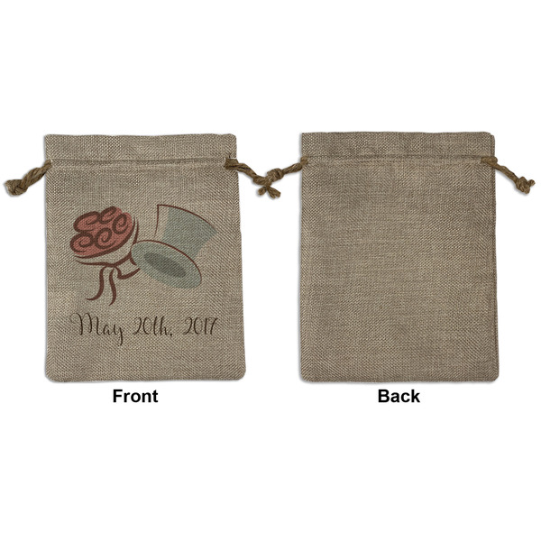 Wedding People Medium Burlap Gift Bag - Front Approval