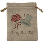 Wedding People Medium Burlap Gift Bag - Front (Personalized)