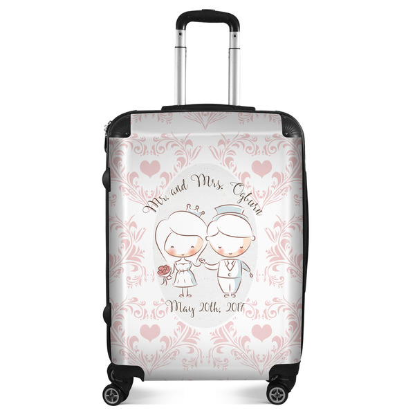 Custom Wedding People Suitcase - 24" Medium - Checked (Personalized)