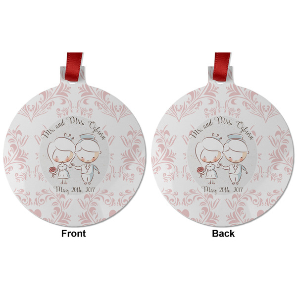 Wedding People Metal Ball Ornament - Front and Back