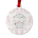 Wedding People Metal Ball Ornament - Double Sided w/ Couple's Names