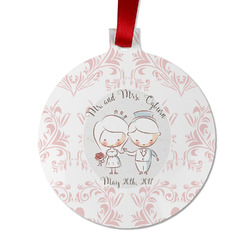 Wedding People Metal Ball Ornament - Double Sided w/ Couple's Names