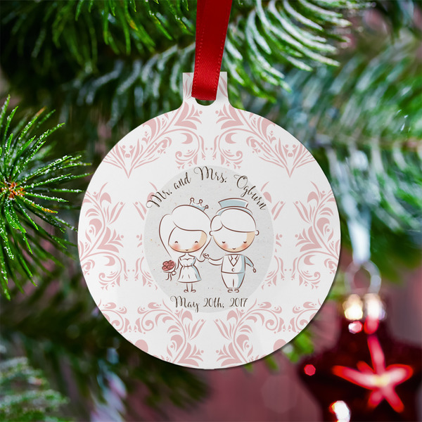 Wedding People Metal Ball Ornament - Lifestyle