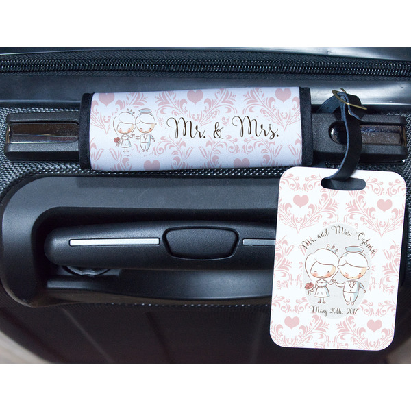 Wedding People Metal Luggage Tag & Handle Wrap - In Context