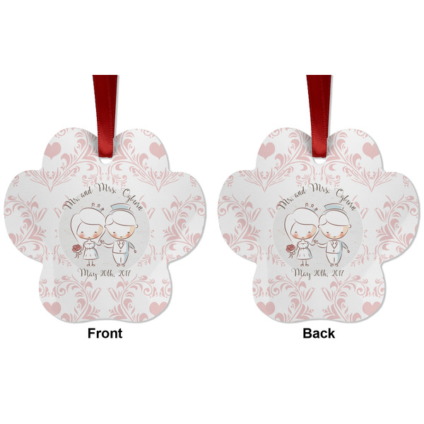 Wedding People Metal Paw Ornament - Front and Back