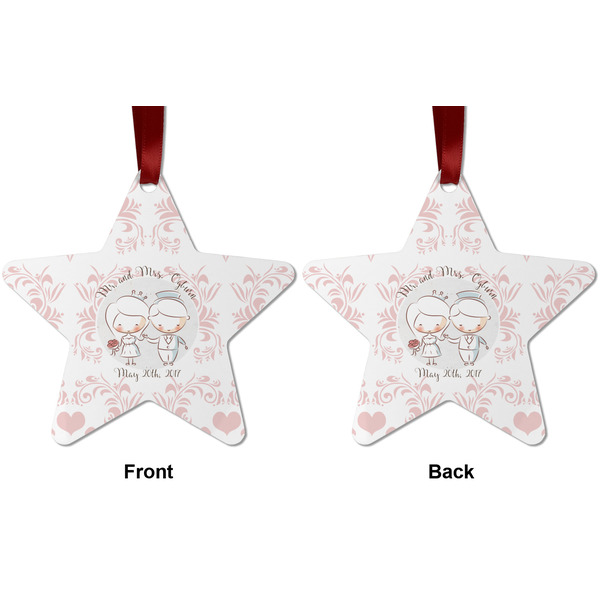 Wedding People Metal Star Ornament - Front and Back