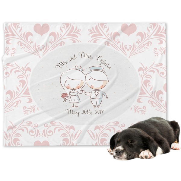 Custom Wedding People Dog Blanket - Large (Personalized)