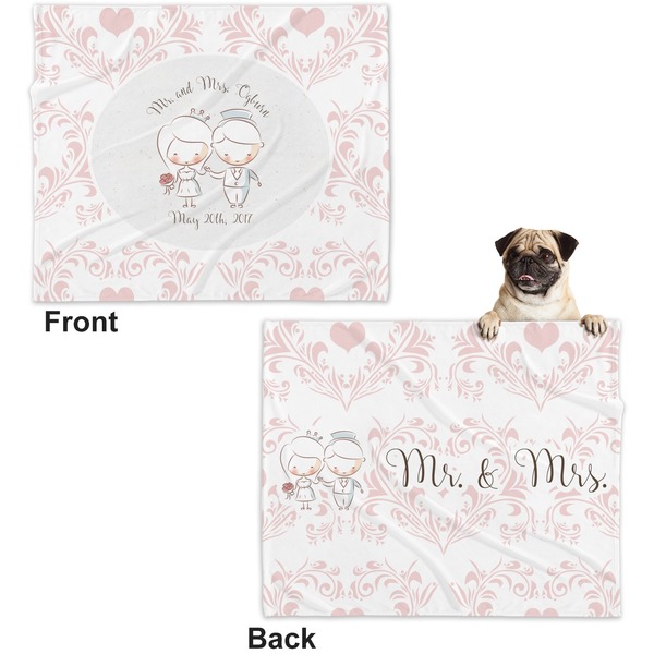 Wedding People Microfleece Dog Blanket - Large- Front & Back