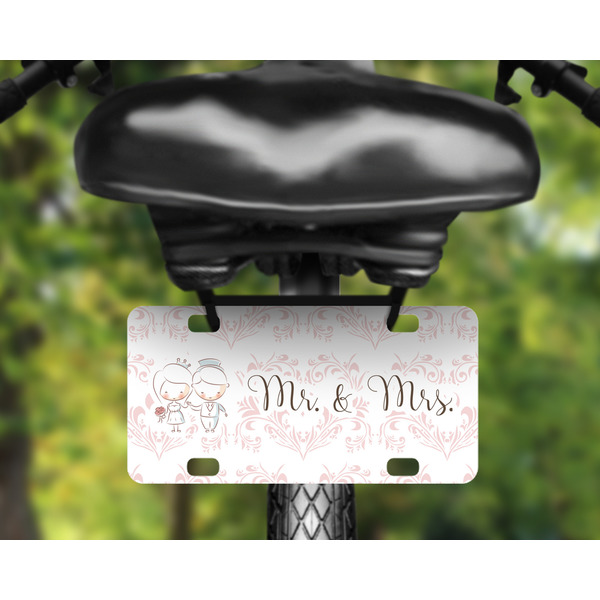 Wedding People Mini License Plate on Bicycle