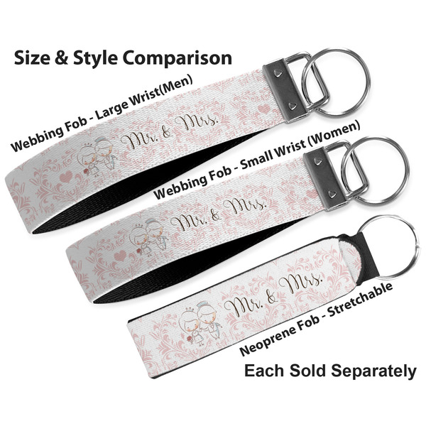 Wedding People Multiple Key Ring comparison sizes