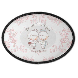 Wedding People Iron On Oval Patch w/ Couple's Names