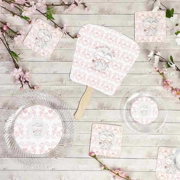 Wedding People Party Supplies Combination Image - All items - Plates, Coasters, Fans
