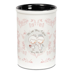 Wedding People Ceramic Pencil Holders - Black