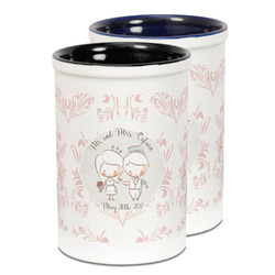 Wedding People Ceramic Pencil Holder - Large