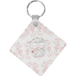 Wedding People Diamond Plastic Keychain w/ Couple's Names