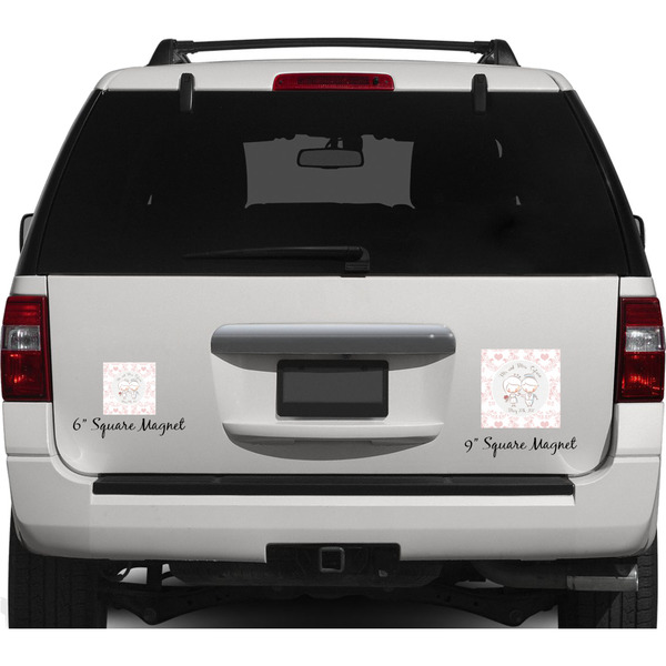 Wedding People Personalized Square Car Magnets on Ford Explorer