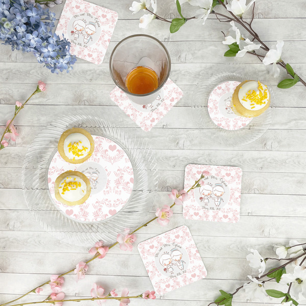 Wedding People Plastic Party Appetizer & Dessert Plates - In Context