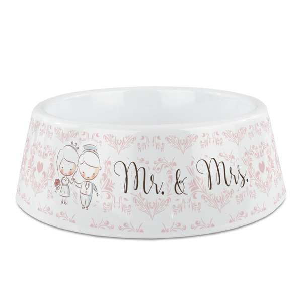 Custom Wedding People Plastic Dog Bowl (Personalized)