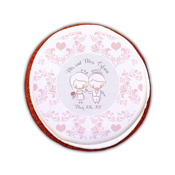 Wedding People Printed Icing Circle - Small - On Cookie