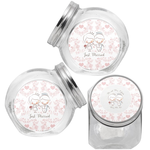 Wedding People Puppy Treat Jar - Top Left Right