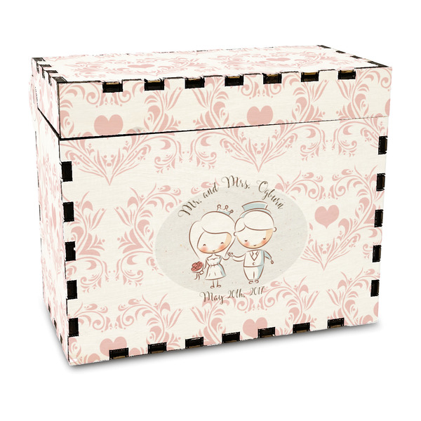 Custom Wedding People Wood Recipe Box - Full Color Print (Personalized)