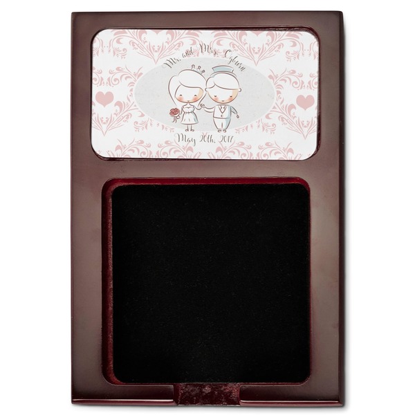 Wedding People Red Mahogany Sticky Note Holder - Flat
