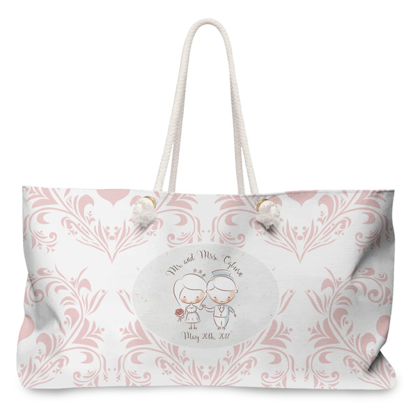 Custom Wedding People Large Tote Bag with Rope Handles (Personalized)