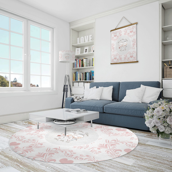 Wedding People Round Area Rug - IN CONTEXT