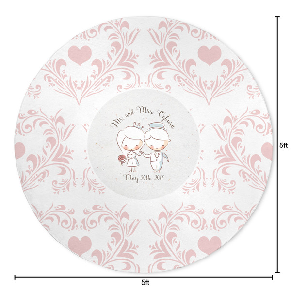 Wedding People Round Area Rug - Size