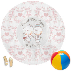 Wedding People Round Beach Towel (Personalized)