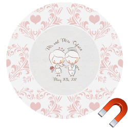 Wedding People Round Car Magnet - 6" (Personalized)