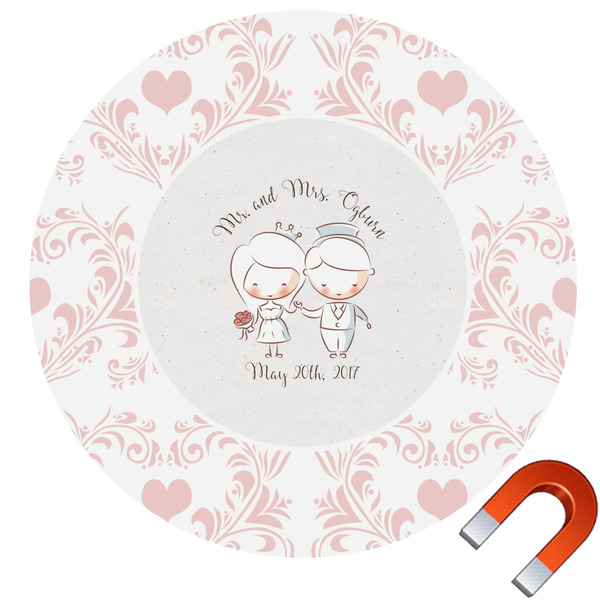 Custom Wedding People Round Car Magnet - 6" (Personalized)