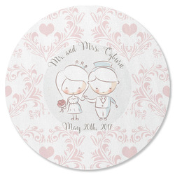 Wedding People Round Rubber Backed Coaster (Personalized)