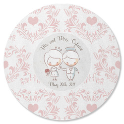 Wedding People Round Rubber Backed Coaster (Personalized)