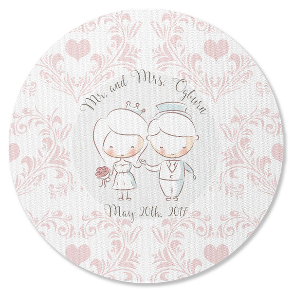 Wedding People Round Coaster Rubber Back - Single