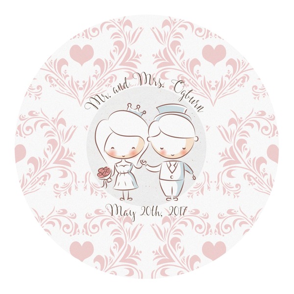 Custom Wedding People Round Decal - Small (Personalized)