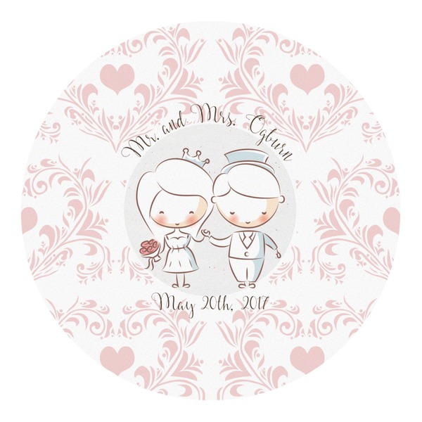 Custom Wedding People Round Decal - XLarge (Personalized)
