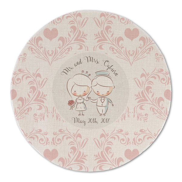 Wedding People Round Linen Placemats - FRONT (Double Sided)
