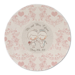 Wedding People Round Linen Placemat - Single Sided (Personalized)