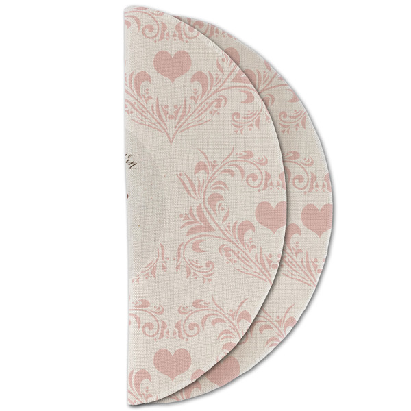 Wedding People Round Linen Placemats - HALF FOLDED (double sided)