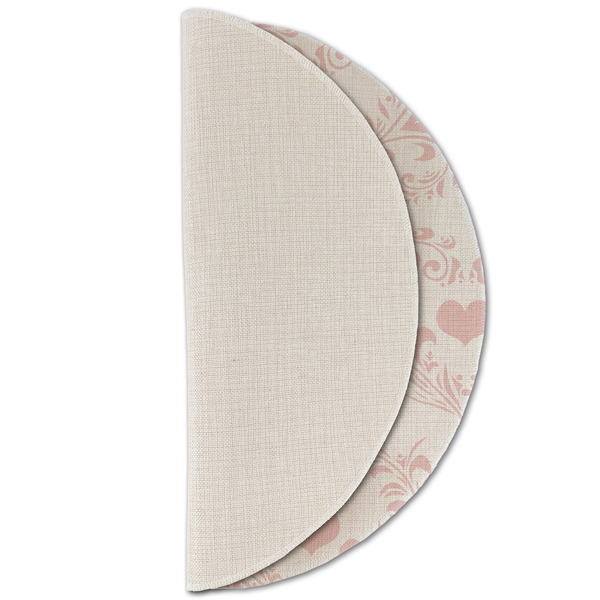 Wedding People Round Linen Placemats - HALF FOLDED (single sided)