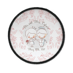 Wedding People Iron On Round Patch w/ Couple's Names