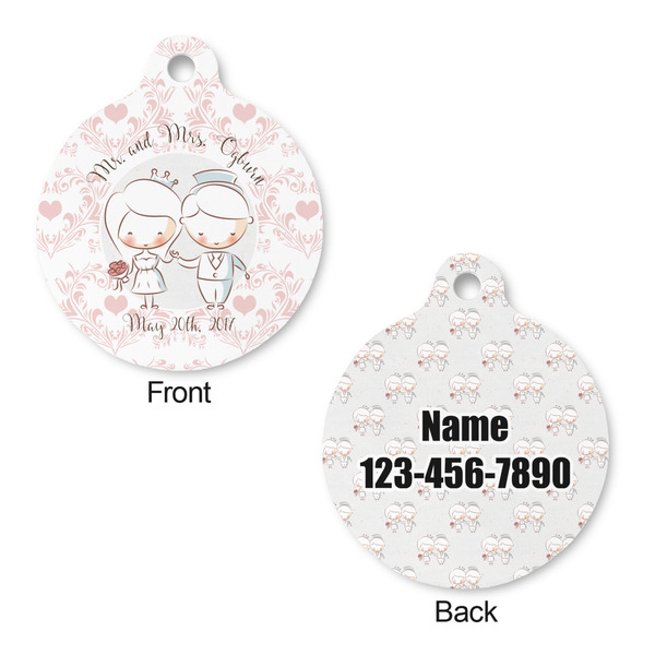 Wedding People Round Pet ID Tag - Large - Approval