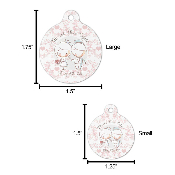 Wedding People Round Pet ID Tag - Large - Comparison Scale