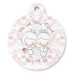 Wedding People Round Pet ID Tag - Large (Personalized)