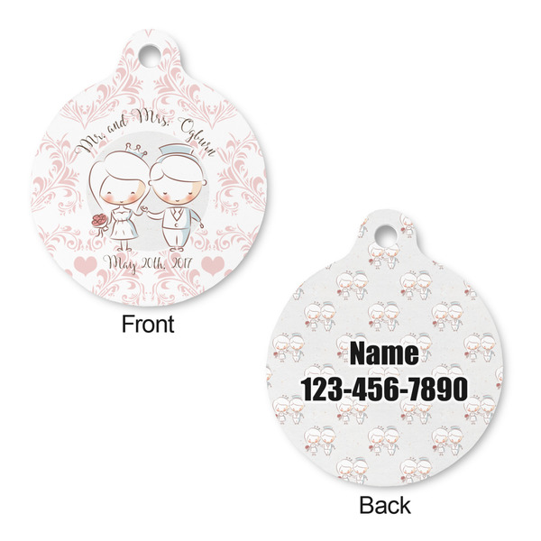 Wedding People Round Pet Tag - Front & Back
